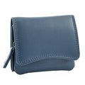 DR412 Women's Small Trifold Leather Purse Navy 1