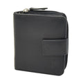 DR421 Women’s Soft Leather Purse Bifold Clutch Black 1
