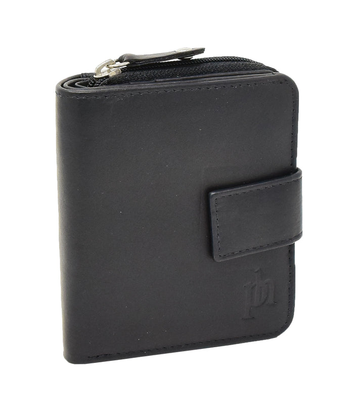 DR421 Women’s Soft Leather Purse Bifold Clutch Black 2