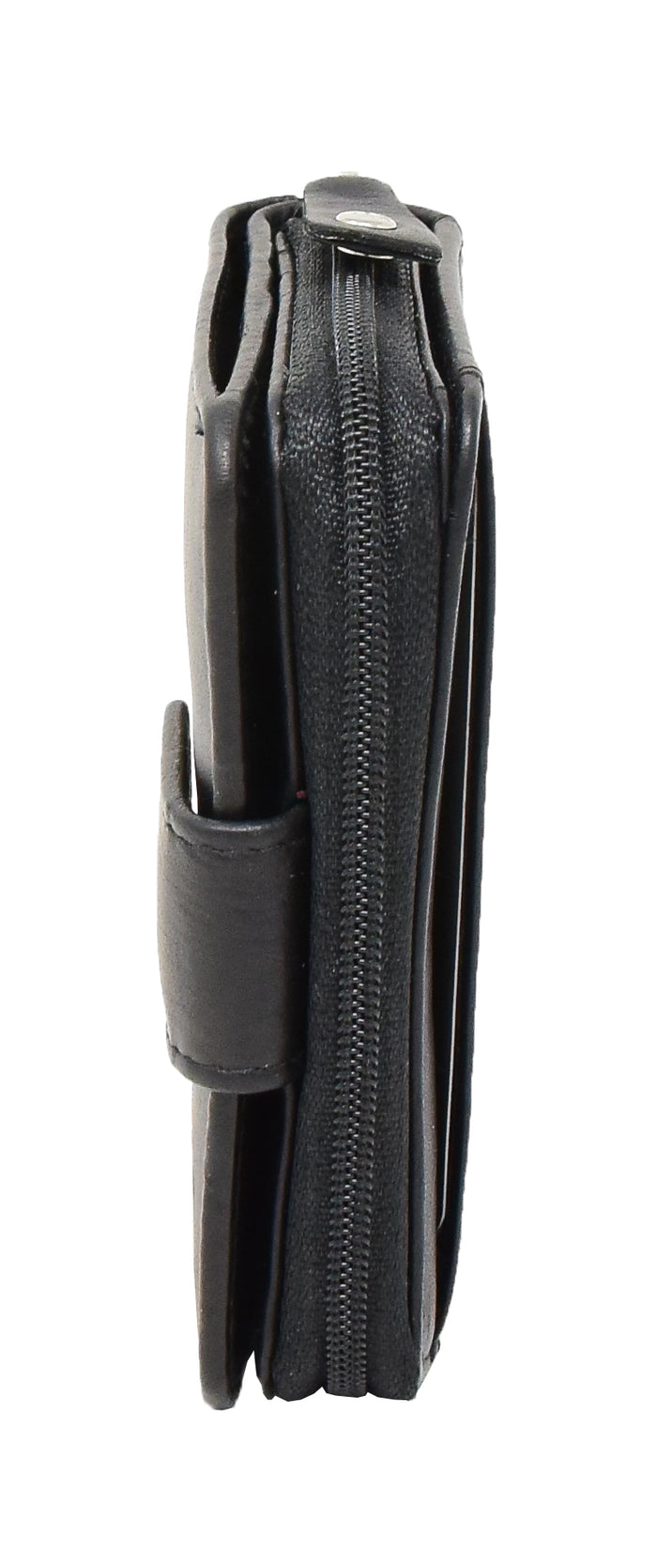 DR421 Women’s Soft Leather Purse Bifold Clutch Black 3