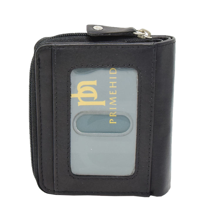 DR421 Women’s Soft Leather Purse Bifold Clutch Black 4