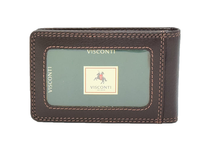 DR425 Slim Fold Leather Card Wallet Brown 2
