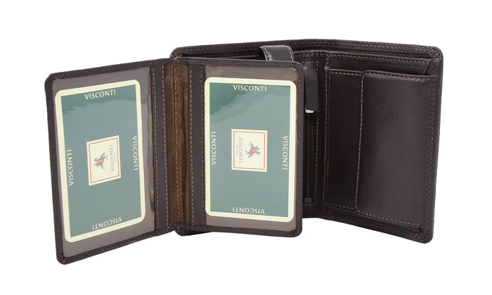 DR426 Men's Soft Leather Large Size Wallet Brown 4