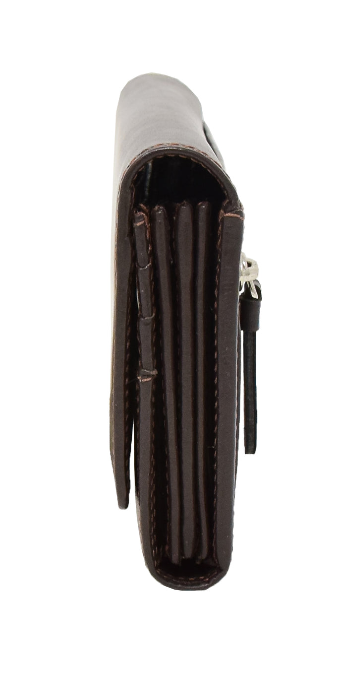DR428 Women's Envelope Style Leather Purse Brown 3