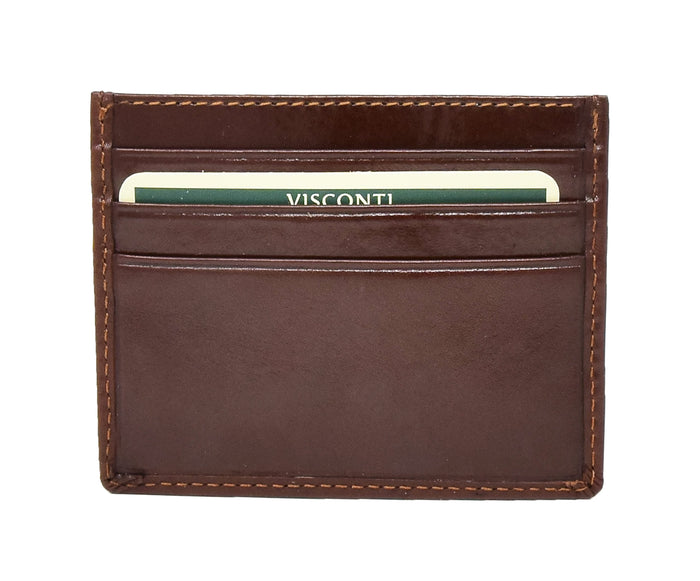 DR429 Premium Leather Card Holder Brown 2
