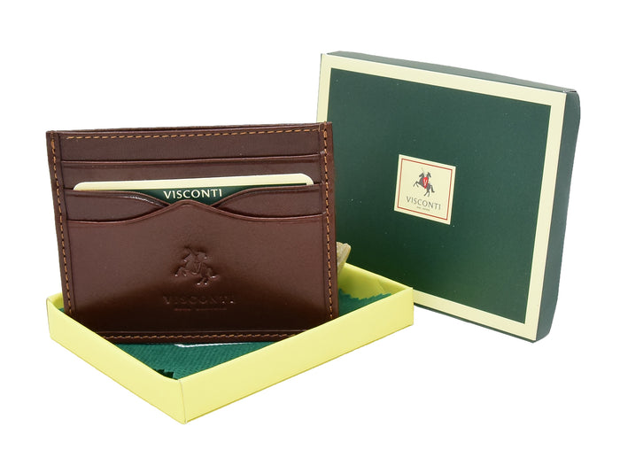 DR429 Premium Leather Card Holder Brown 4