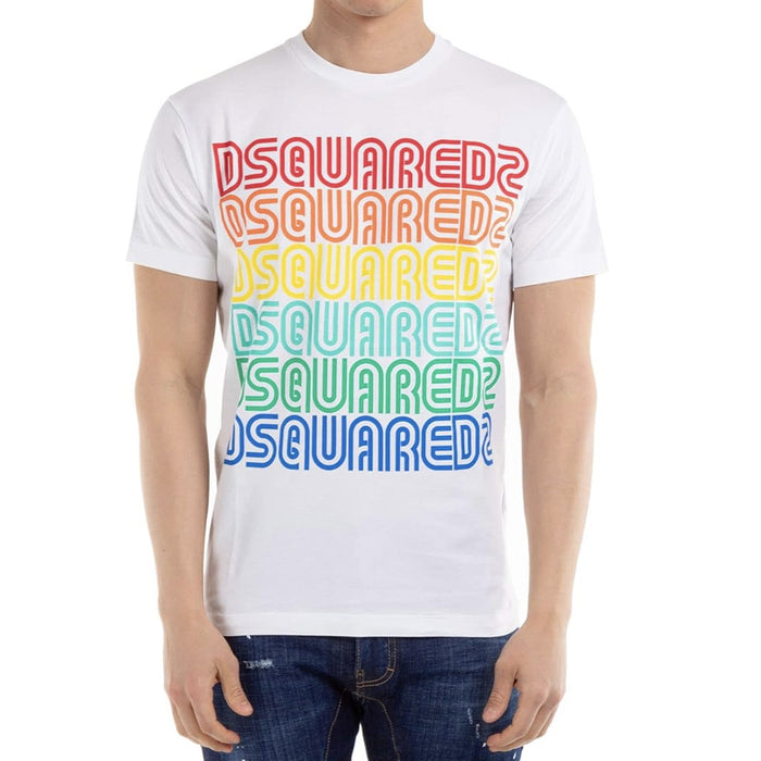 Dsquared2 Cotton Rainbow Logo T-Shirt