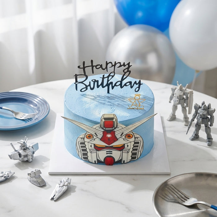 VaVa Designer Cakes EP Gundam Sky-Blue Chiffon Cake - Instantly Epic Celebration