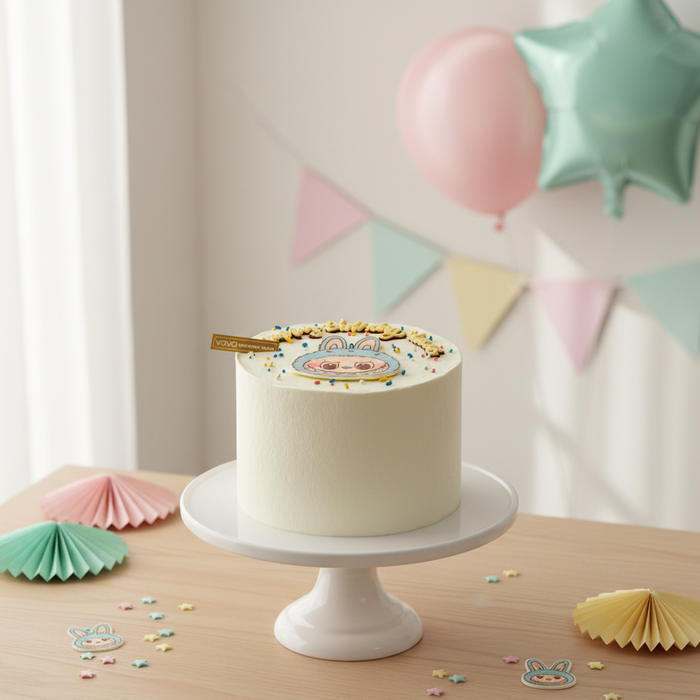 VaVa Designer Cakes EP Labubu Cake – Cute Character Chiffon Cake with Sprinkles