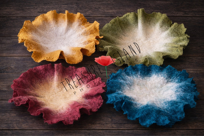 Felted Petal Nest Blanket - Newborn photo  props