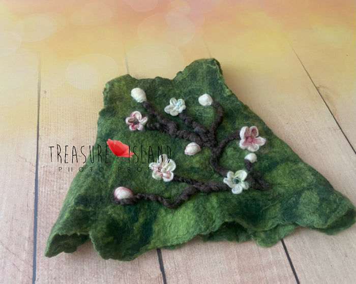 Forest Blossom – Handmade Felted Newborn Dress