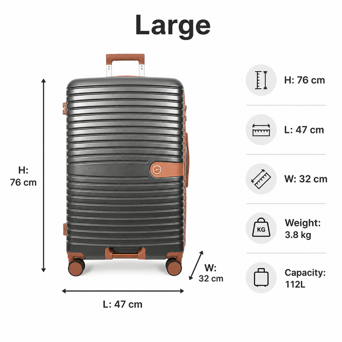Full Set Hard Shell Suitcase | ABS | TSA Lock | Silverhand Stormcloud