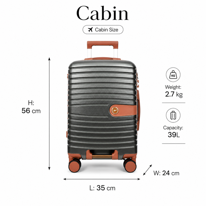 Full Set Hard Shell Suitcase | ABS | TSA Lock | Silverhand Stormcloud