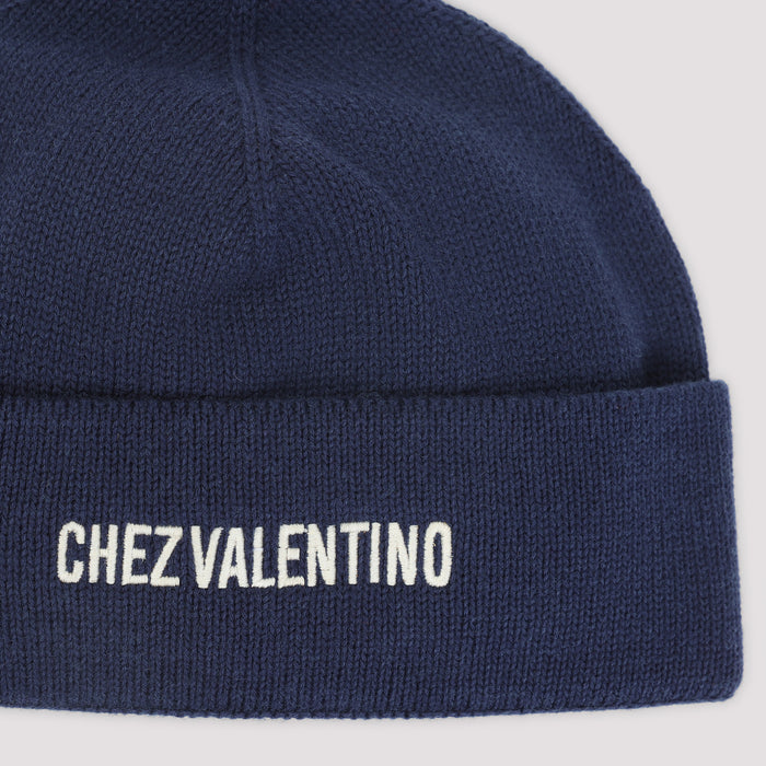 Valentino Garavani Cotton And Wool Hat - blue hat for men - view 2