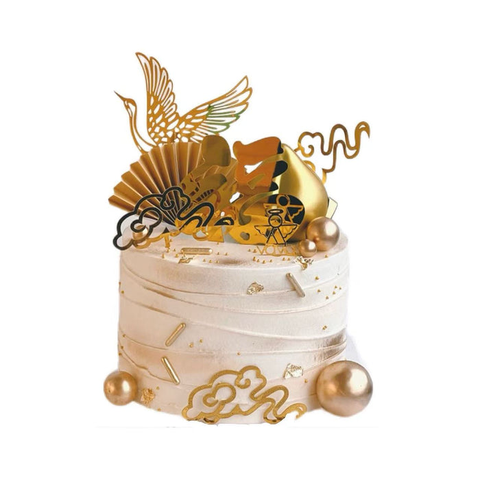 VaVa Designer Cakes Golden Crane Longevity Cake – A Graceful Symbol of Health, Honor, and Long Life