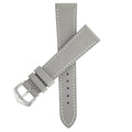 Grey Hammered Calfskin Ecru Stitches Watch strap - Leather strap- Milano Straps