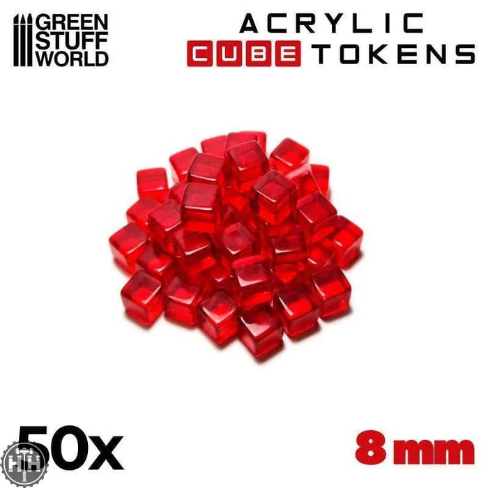 GSW Red Cubes 8mm (Pack x50) Gaming Tools Green Stuff World