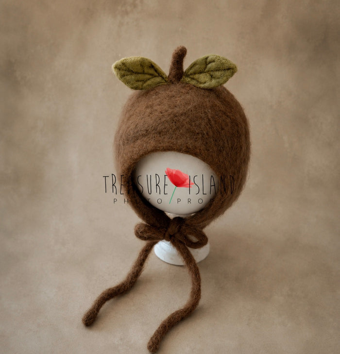 Handmade Felt Hazelnut Bonnet - Newborn & Sitter Size