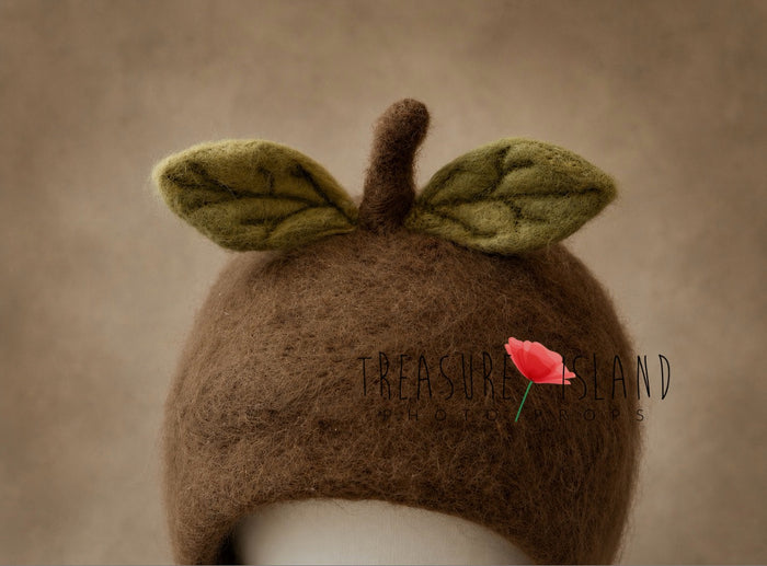Handmade Felt Hazelnut Bonnet - Newborn & Sitter Size