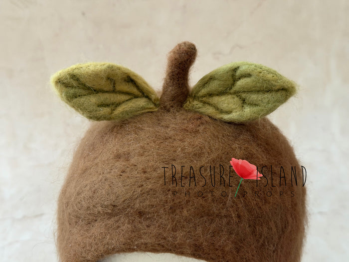 Handmade Felt Hazelnut Bonnet - Newborn & Sitter Size
