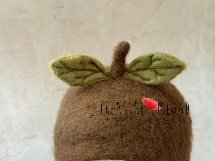Handmade Felt Hazelnut Bonnet - Newborn & Sitter Size