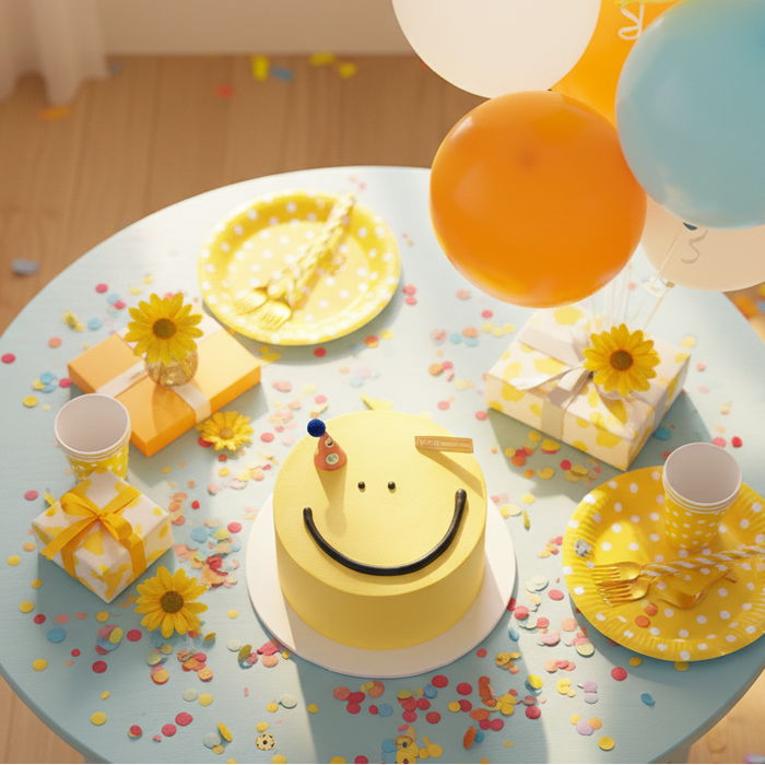 VaVa Designer Cakes Happy Smiley Chiffon Cake – A Bright Bite of Joy and Celebration