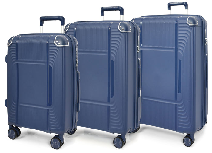 Hard-Shell Expandable Luggage Set – Jenkins Blue Full Set of 3 (S+M+L)