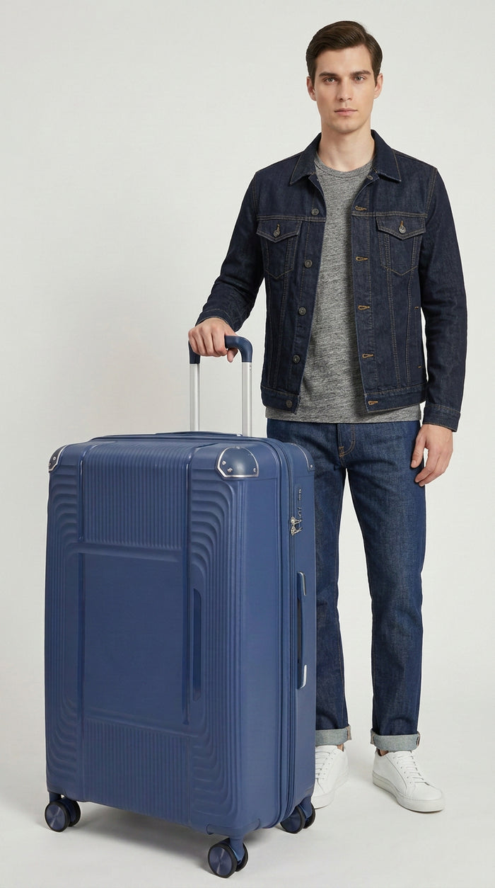 Hard-Shell Expandable Luggage Set – Jenkins Blue Full Set of 3 (S+M+L)