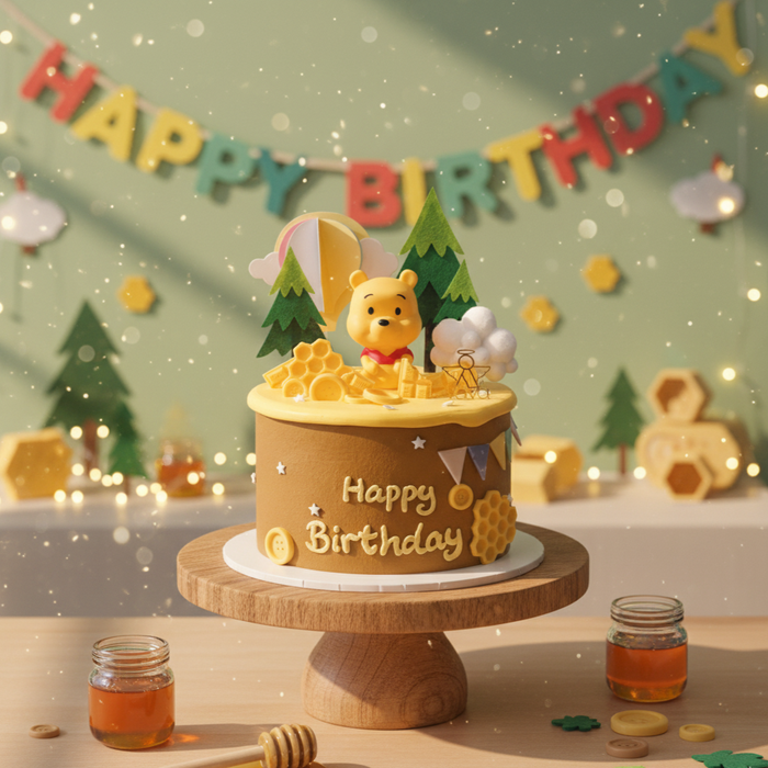 VaVa Designer Cakes Honey Forest Chiffon Cake – A Sweet Adventure with Pooh and Friends