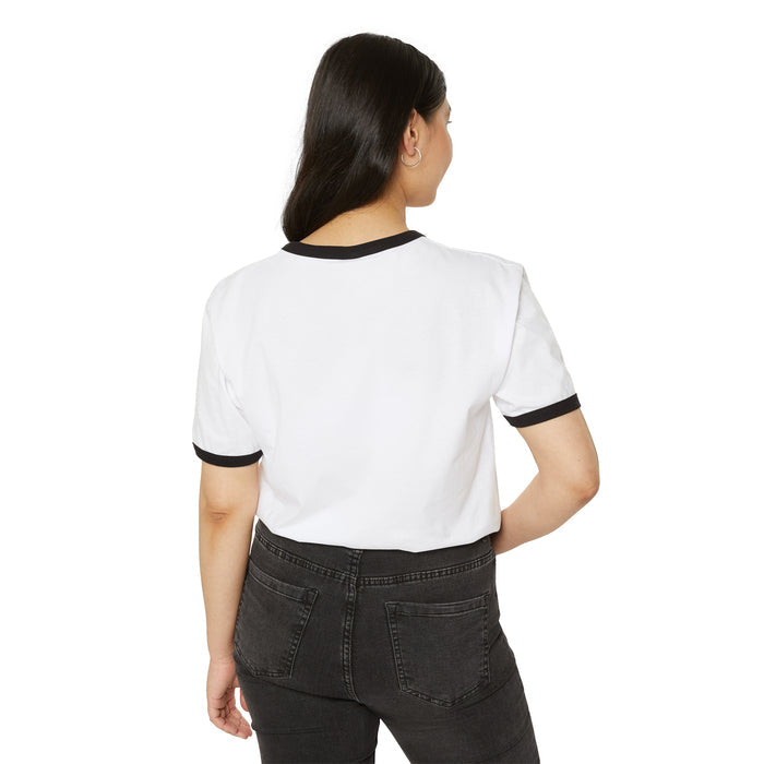 I Could Hip Thrust You - Unisex Cotton Ringer T-Shirt - Black Logo Front Plain Back