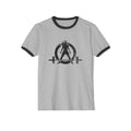 I DON’T WANT TO LOOK SKINNY I WANT TO LOOK LIKE I CAN KICK YOUR ASS - Unisex Cotton Ringer T-Shirt - Black Distressed Logo Front & Back