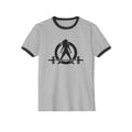 I DON’T WANT TO LOOK SKINNY I WANT TO LOOK LIKE I CAN KICK YOUR ASS – Unisex Cotton Ringer T-Shirt – Black Classic Logo Front & Back