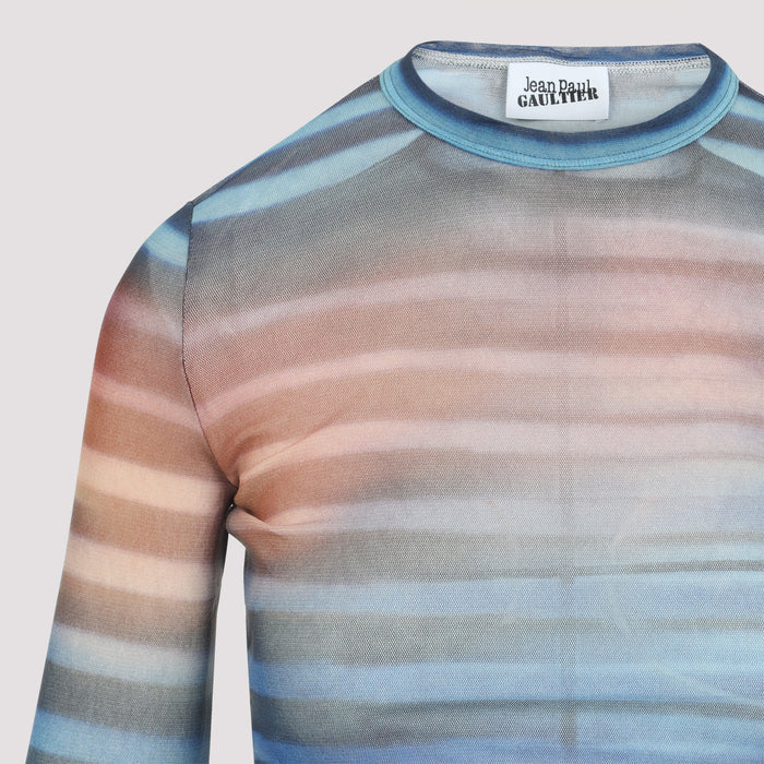 Jean Paul Gaultier Mesh Printed "Air" Long Sleeves Top - multicolour top for women - view 3