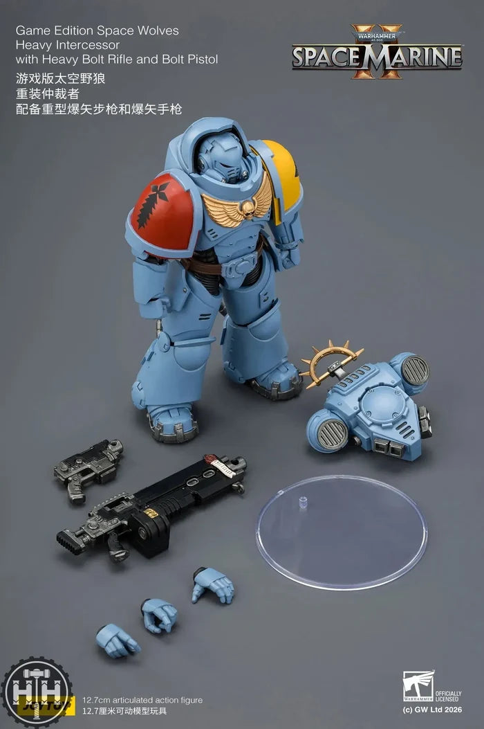 Joytoy Game Edition Space Wolves Heavy Intercessorwith Heavy Bolt Rifle and Bolt Pistol - JT03646 JoyToy