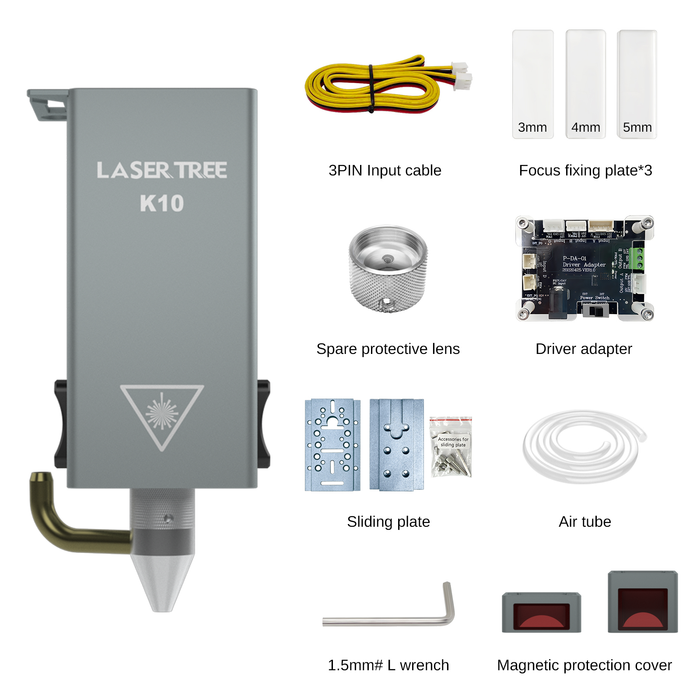 K10 10W Optical Power Adjustable Focus Laser Module