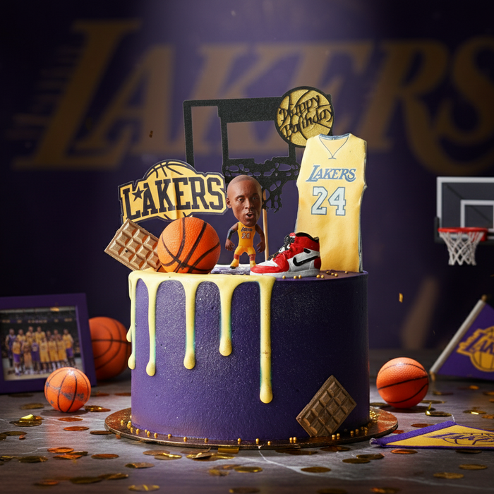 VaVa Designer Cakes Kobe Bryant Basketball Cake – Lakers Legend Celebration