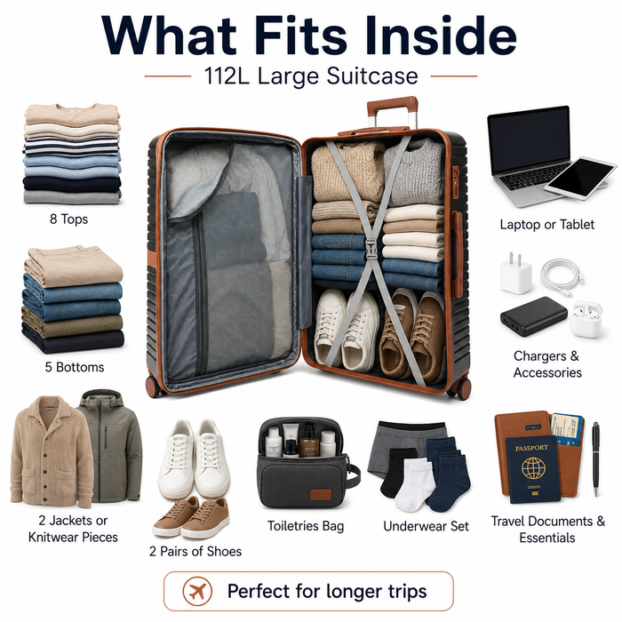 Large Size Hard Shell Suitcase | ABS | TSA Lock | Silverhand Stormcloud