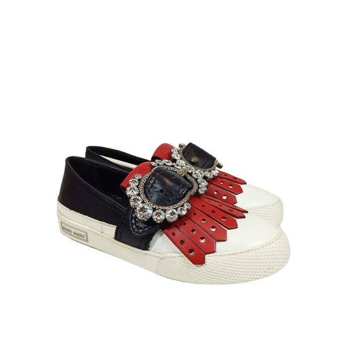 Miu Miu Leather Sneakers - WOMEN SHOES - Miu Miu - T.Luxy