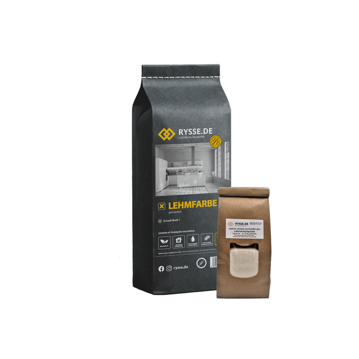 Lehmstreichputz – Farbton- und Gebindeansicht