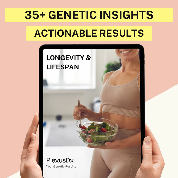 PlexusDx genetic report detail showing lifespan factors and cellular health analysis results