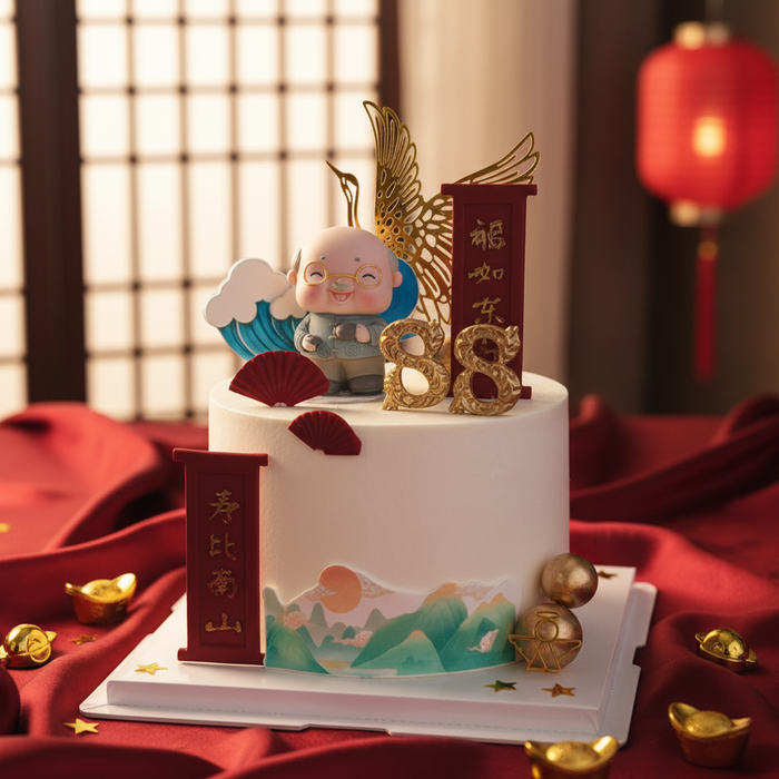 VaVa Designer Cakes Longevity Mountain Cake – A Joyful Tribute to a Life Well-Lived