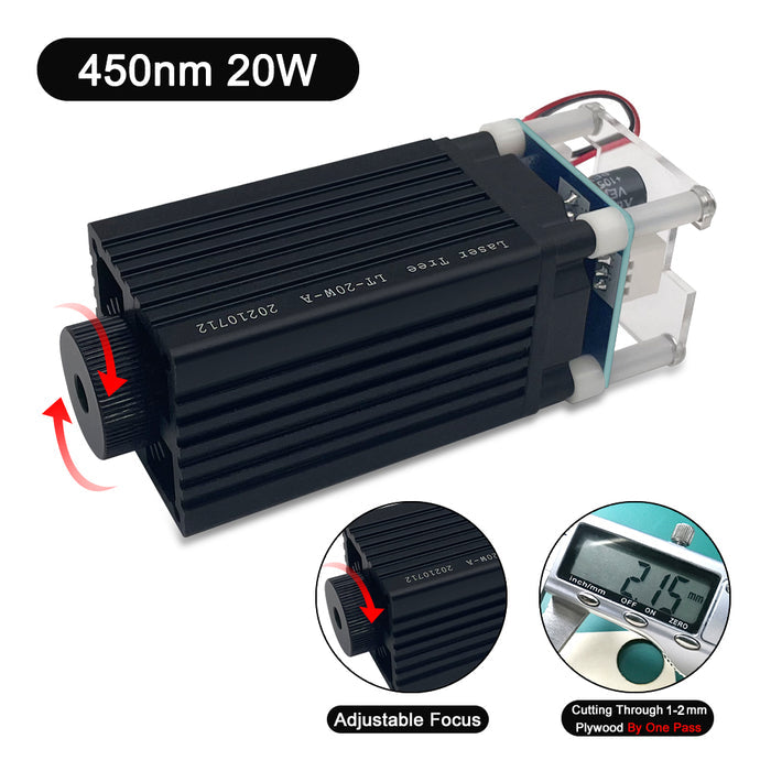 4W Optical Output Power, Adjustable Focal, 450nm Laser Module - Laser Tree