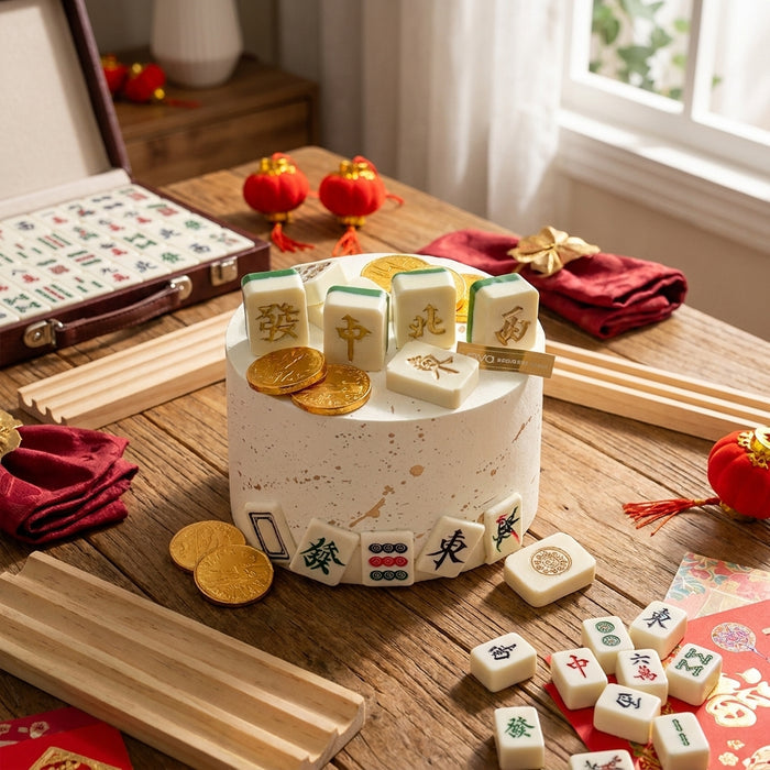 VaVa Designer Cakes Lucky Mahjong & Gold Coin Chiffon Cake – A Playful Touch of Tradition