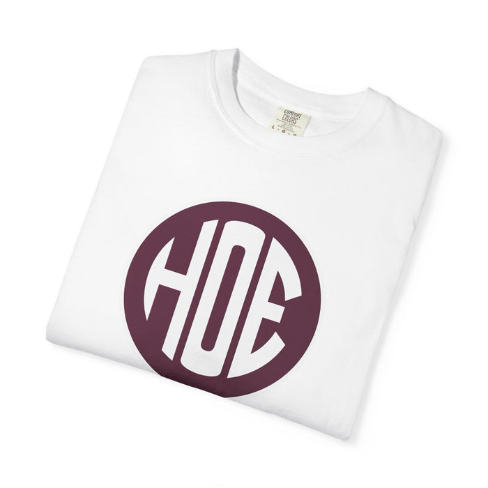 Maroon&White HOE Unisex T-Shirt (Happiness Over Everything)