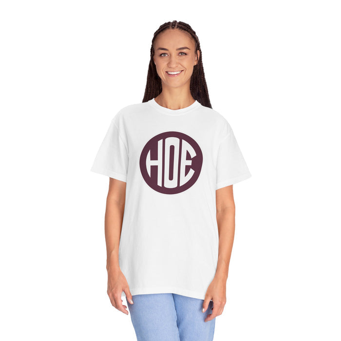 Maroon&White HOE Unisex T-Shirt (Happiness Over Everything)