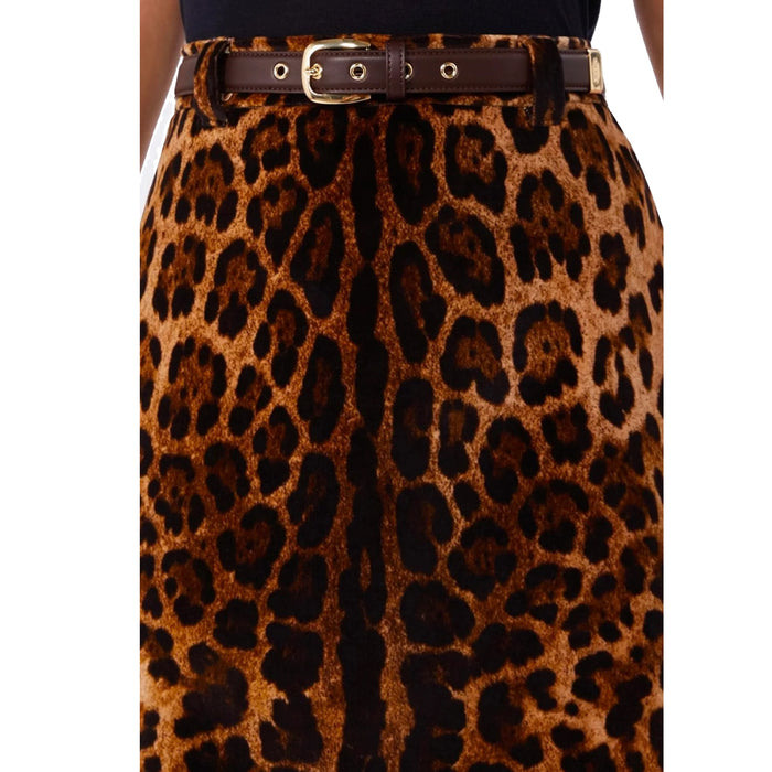 Max Mara Studio Leopard Falange Skirt