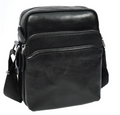 Men’s Genuine Leather Crossbody Bag – Small Travel Pouch & Passport Sling – Hendrix Black