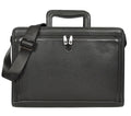 Mens Pebbled Leather Crossbody Business Briefcase Bag – Cedric Midnight Black