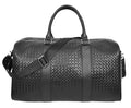Mens Woven Leather Crossbody Travel Holdall – Davis Black Onyx