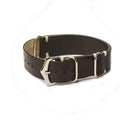 Military Leather  Black Italian Leather Strap - NATO Strap- Milano Straps